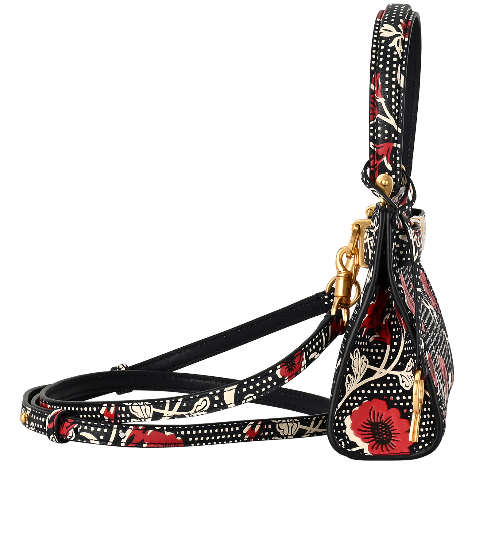 Petite Lee Radziwill High Frequency, &pound;190, Handbags, Black/Red/White, Canvas, Side view